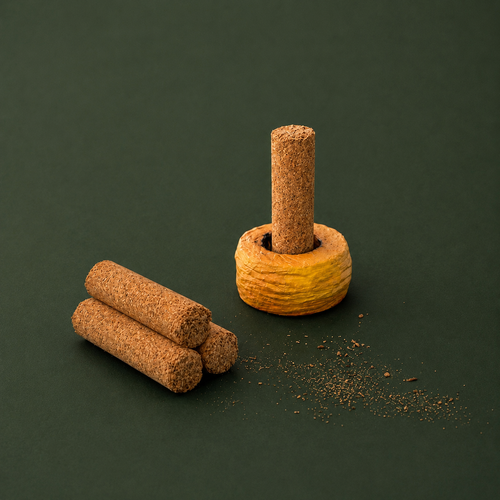 Handmade Gold Palo Santo incense holder with Palo santo incense